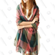 Women’s Long Plaid Blanket Chunky Scarf, $10